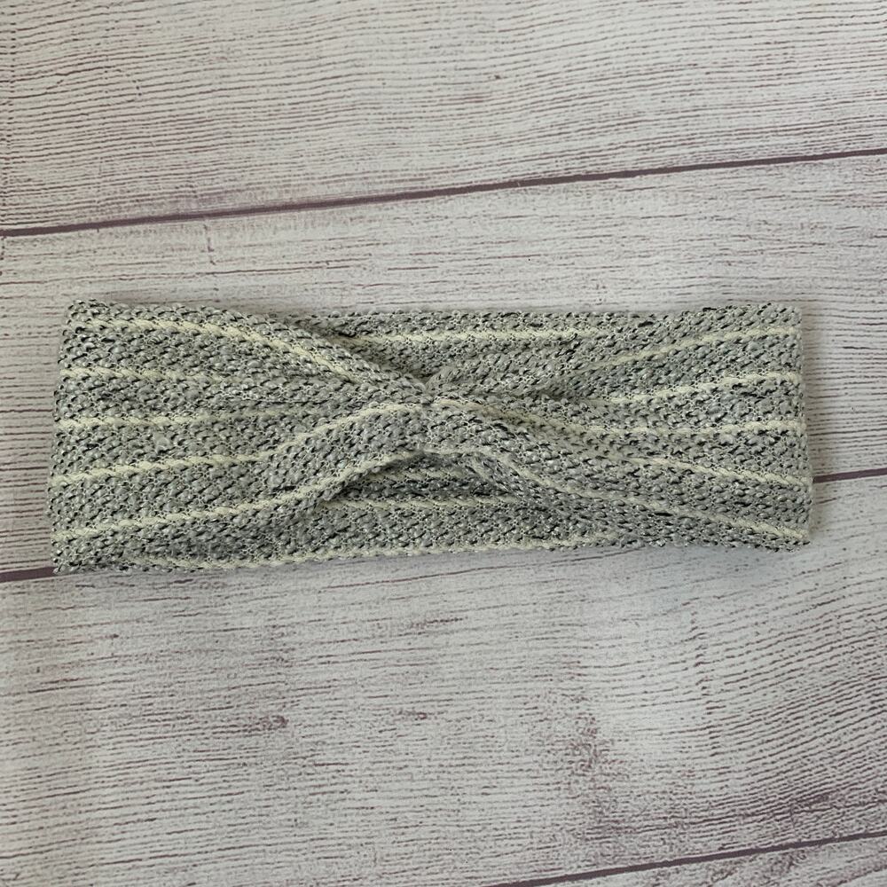 American Eagle Outfitters Cream Black Metallic Knit Headband Ear Warmer Winter